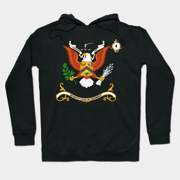 Regimental Colors - 4th Squadron,  7th Cavalry Regiment  - SEVENTH FIRST X 300 Hoodie by twix123844